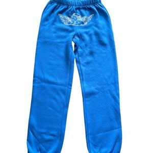 Edikted Blue Angie Rhinestone Sweatpants Size Small